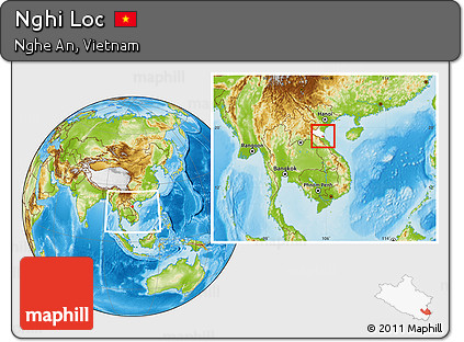 Physical Location Map of Nghi Loc, highlighted parent region, within the entire country