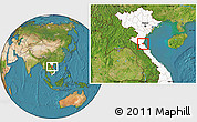 Satellite Location Map of Nghi Loc, highlighted country