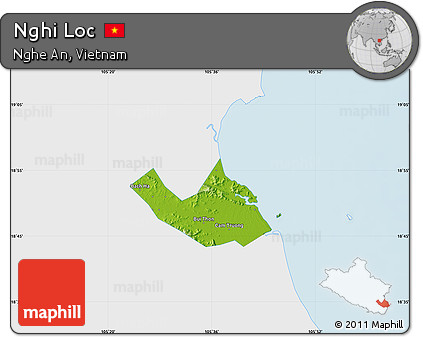 Physical Map of Nghi Loc, single color outside