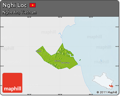 Physical Map of Nghi Loc, single color outside