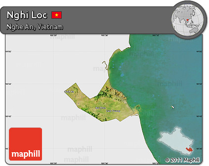 Satellite Map of Nghi Loc, single color outside