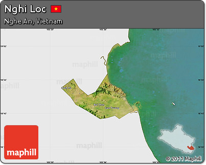 Satellite Map of Nghi Loc, single color outside