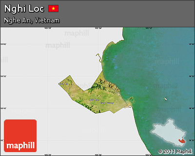 Satellite Map of Nghi Loc, single color outside