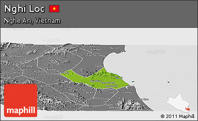 Physical Panoramic Map of Nghi Loc, desaturated