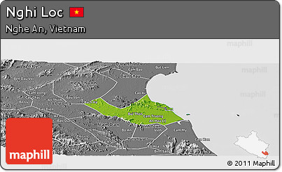 Physical Panoramic Map of Nghi Loc, desaturated