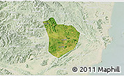 Satellite 3D Map of Nghia Dan, lighten