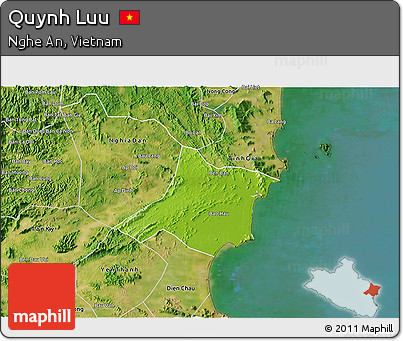 Physical 3D Map of Quynh Luu, satellite outside
