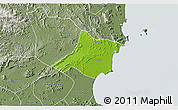 Physical 3D Map of Quynh Luu, semi-desaturated