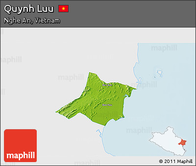 Physical 3D Map of Quynh Luu, single color outside