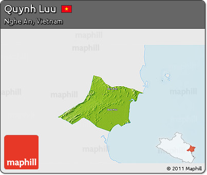 Physical 3D Map of Quynh Luu, single color outside