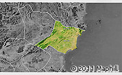 Satellite 3D Map of Quynh Luu, desaturated
