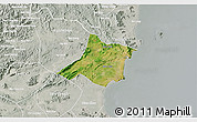Satellite 3D Map of Quynh Luu, lighten, semi-desaturated