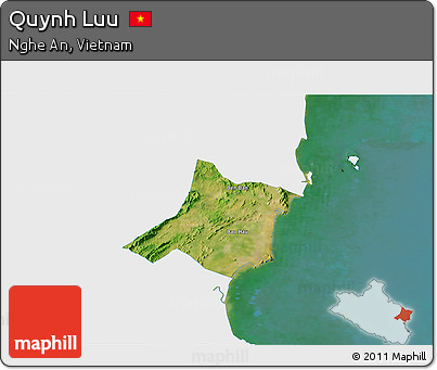 Satellite 3D Map of Quynh Luu, single color outside