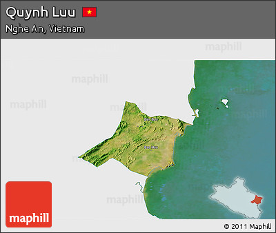 Satellite 3D Map of Quynh Luu, single color outside
