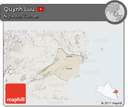 Shaded Relief 3D Map of Quynh Luu, lighten