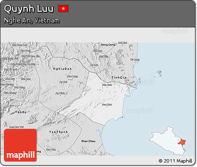 Silver Style 3D Map of Quynh Luu