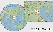 Savanna Style Location Map of Quynh Luu, highlighted parent region, hill shading