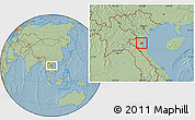 Savanna Style Location Map of Quynh Luu, hill shading