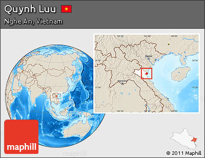 Shaded Relief Location Map of Quynh Luu, highlighted parent region