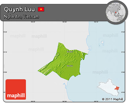 Physical Map of Quynh Luu, single color outside