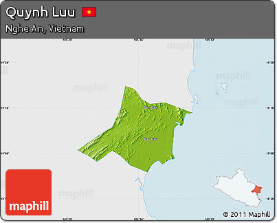 Physical Map of Quynh Luu, single color outside