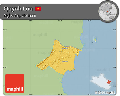 Savanna Style Map of Quynh Luu, single color outside