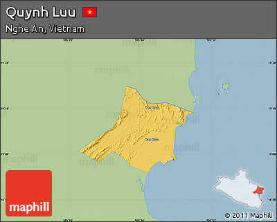 Savanna Style Map of Quynh Luu, single color outside