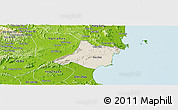 Shaded Relief Panoramic Map of Quynh Luu, physical outside