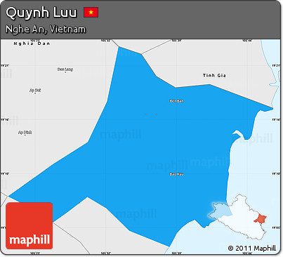 Political Simple Map of Quynh Luu, single color outside, borders and labels