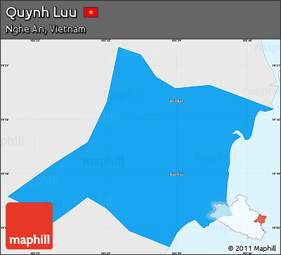 Political Simple Map of Quynh Luu, single color outside