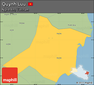 Savanna Style Simple Map of Quynh Luu