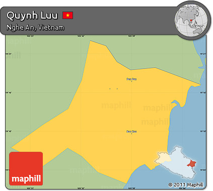 Savanna Style Simple Map of Quynh Luu, single color outside