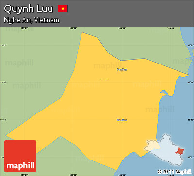 Savanna Style Simple Map of Quynh Luu, single color outside