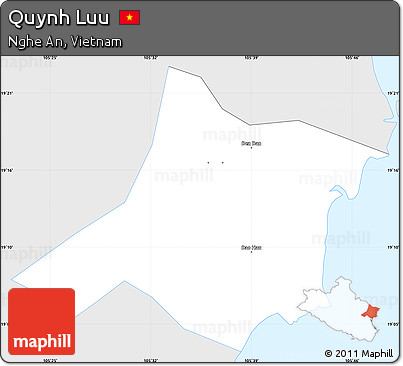 Silver Style Simple Map of Quynh Luu, single color outside