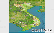 Physical Panoramic Map of Vietnam, satellite outside