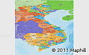 Political Panoramic Map of Vietnam, political shades outside