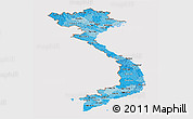 Political Shades Panoramic Map of Vietnam, cropped outside