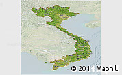 Satellite Panoramic Map of Vietnam, lighten