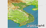 Satellite Panoramic Map of Vietnam, physical outside, satellite sea