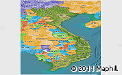 Satellite Panoramic Map of Vietnam, political outside, satellite sea