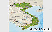 Satellite Panoramic Map of Vietnam, shaded relief outside