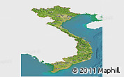 Satellite Panoramic Map of Vietnam, single color outside