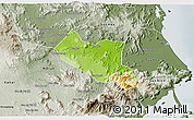 Physical 3D Map of Song Hinh, semi-desaturated