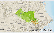Physical 3D Map of Song Hinh, shaded relief outside