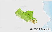 Physical 3D Map of Song Hinh, single color outside