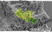 Satellite 3D Map of Song Hinh, desaturated