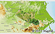 Satellite 3D Map of Song Hinh, physical outside