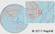 Gray Location Map of Song Hinh, highlighted parent region, hill shading