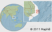 Savanna Style Location Map of Song Hinh, highlighted country, highlighted parent region, hill shading