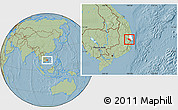 Savanna Style Location Map of Song Hinh, highlighted parent region, hill shading
